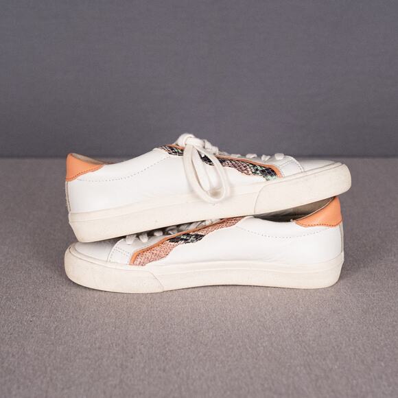 Madewell Women's Sidewalk Low Top Sneakers Snake Embossed Leather Wave Size 8.5M - Picture 5 of 6